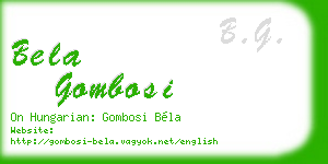 bela gombosi business card